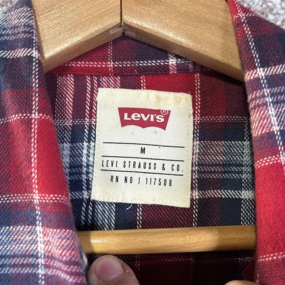 Minnesota Twins‎ Shirt Mens Medium Red MLB Baseball Levi's Plaid Flannel Western